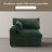 Upholstered Green Faux Rabbit Fur Flannel Armchair with Pillow Back, One Arm Single Chair Module Part For Sectional Sofa-280582032
