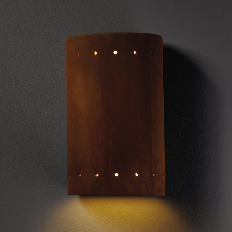Awel 1 - Light Flush Mounted Sconce, No, 9.5" H x 5.75" W x 4" D, Terra Cotta