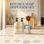Kitchen Soap Dispenser Set With Ceramic Sponge Holder, Hand And Dish Soap Dispensers With Instant Dry Tray, Soap Dispenser Set For Countertop Sink Organizer Kitchen Decor