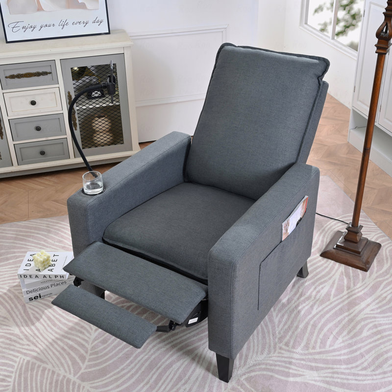 Fauteuils inclinables de base inclinables pour adultes, canapé inclinable réglable avec support pour téléphone portable et porte-gobelet, fauteuils inclinables modernes de base inclinables en tissu