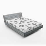 Ambesonne Grey Fitted Sheet 2-Pack Retro Royal Vintage Grey