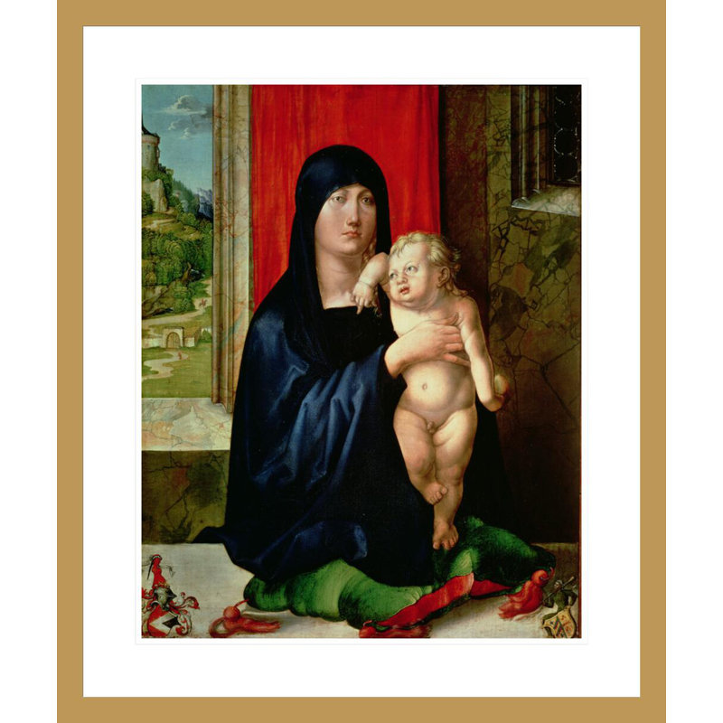 «Madonna and Child» par Albrecht Dürer, impression giclée encadrée, H 27,89 po x l 23,5 po