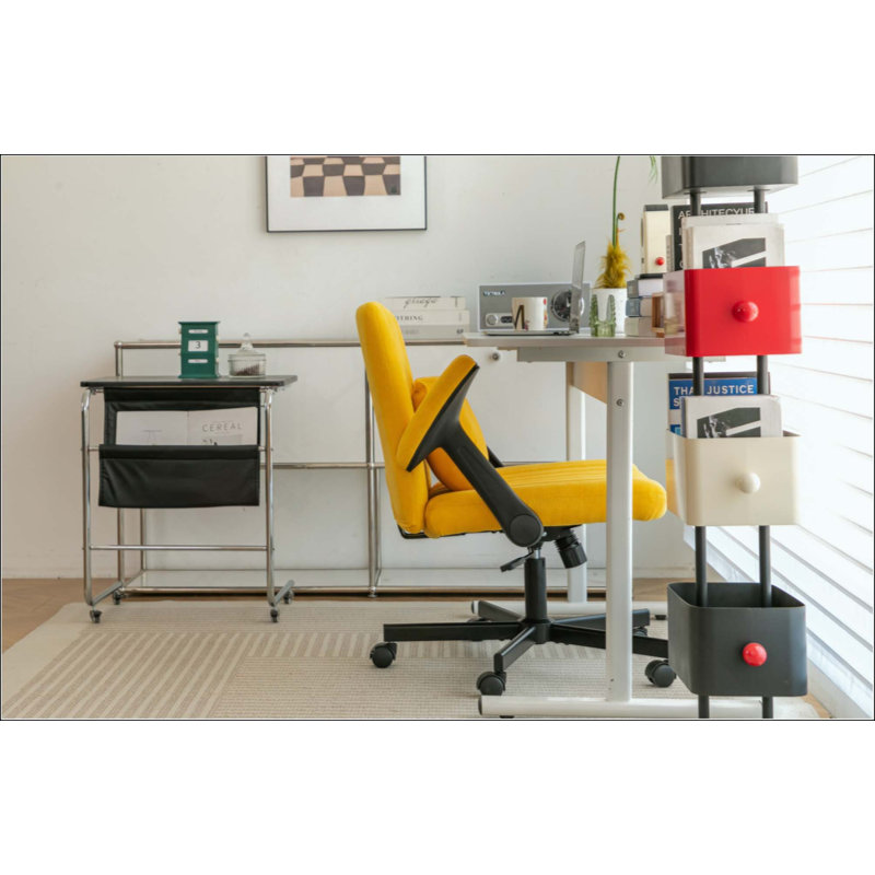 Fauteuil de bureau Velvet Criss Cross, Jaune