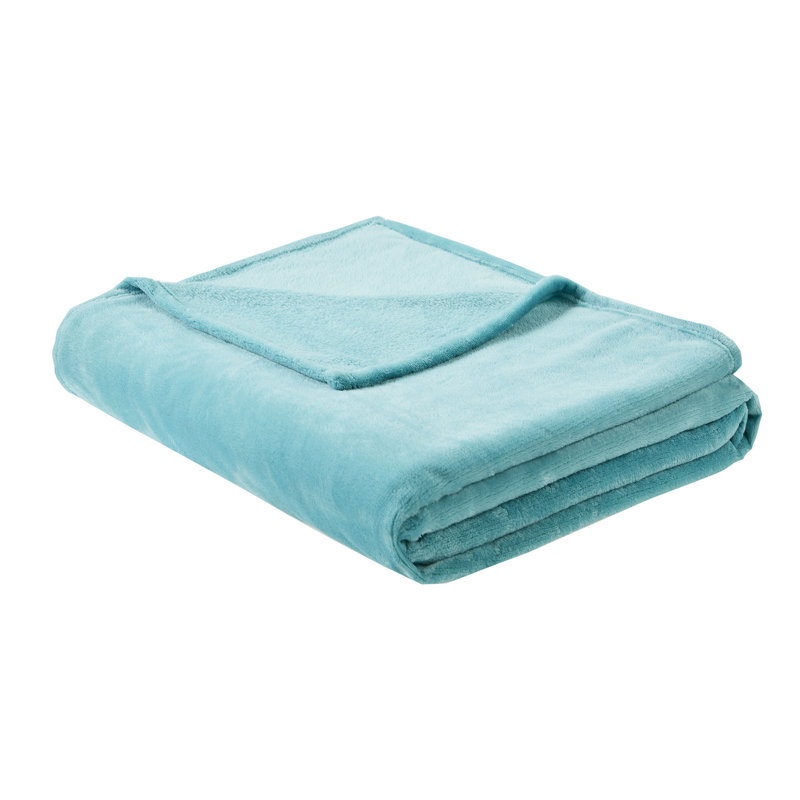 King Aqua Plush Reversible Machine Washable Blanket