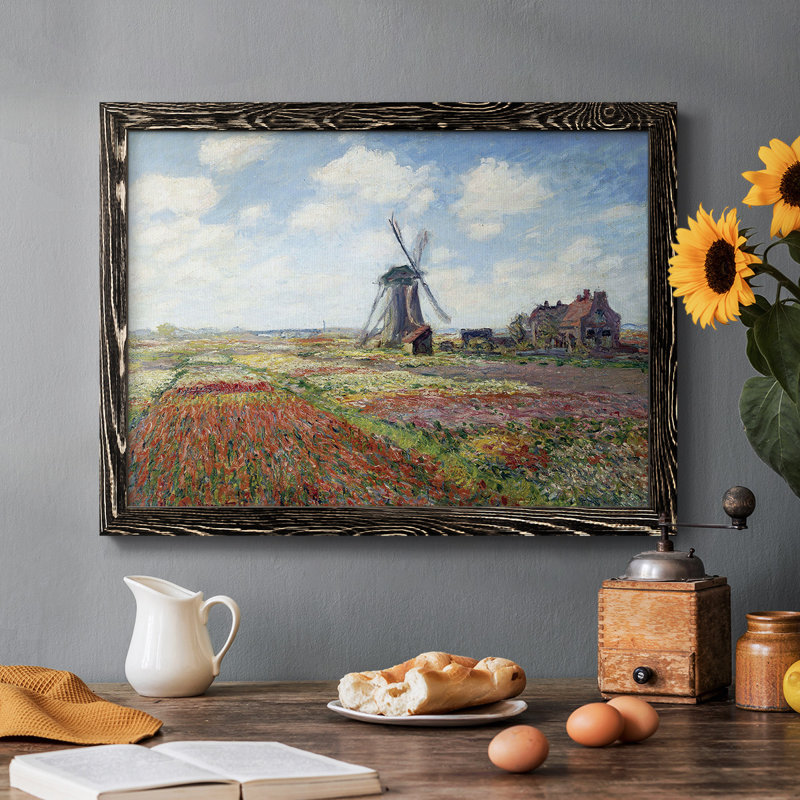 «Tulipes of Holland», peinture sur toile encadrée, H 18 po x l 26 po x P 1,5 po, Noir