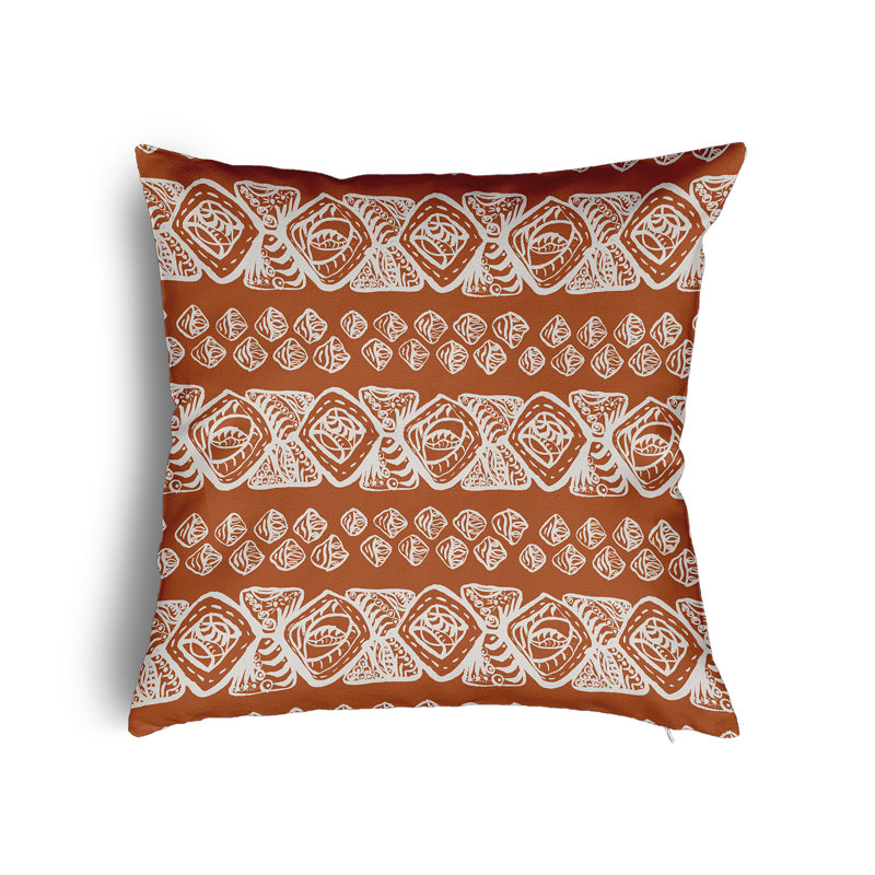 Overkamp Geometric Square Cushion, 65cm H x 65cm W x 15cm D, Orange