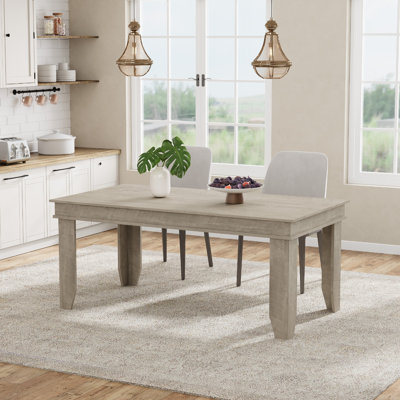 Table de salle à manger de 63 po pour 4-6 personnes - Table rectangulaire en bois, structure stable robuste - pour salle à manger, réunions de famille