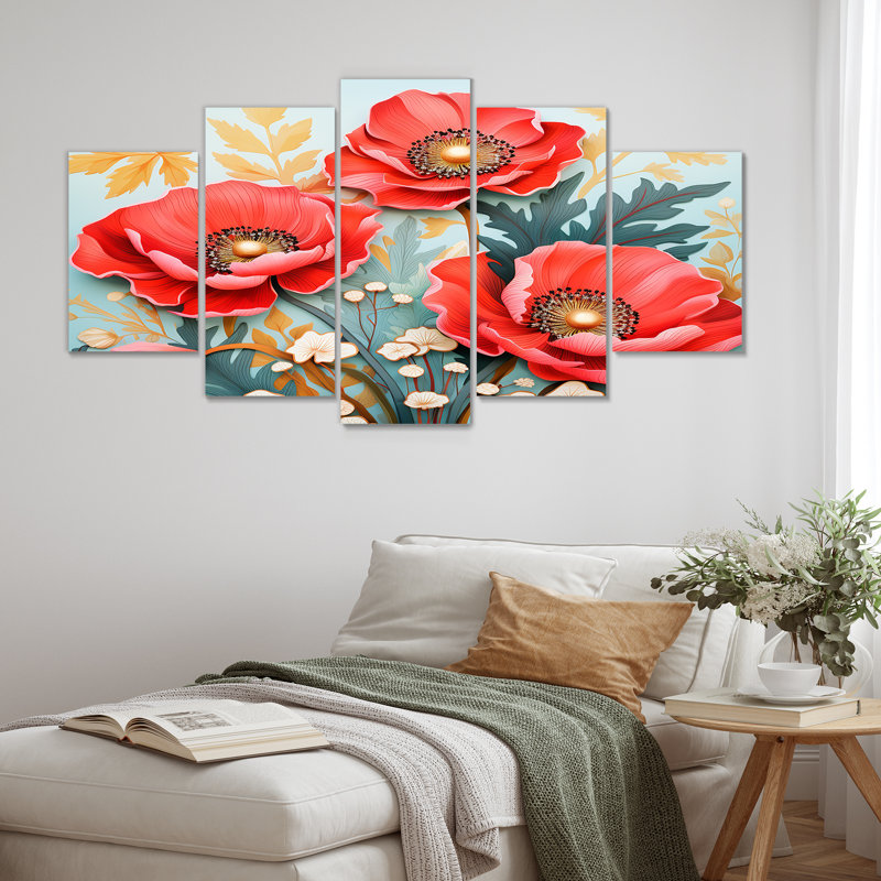 Ullery - Poppy Wall Art 5 Piece