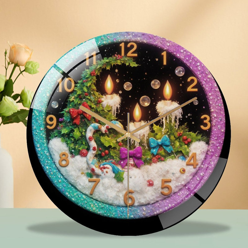 Horloge murale de Noël avec horloge murale 12 po