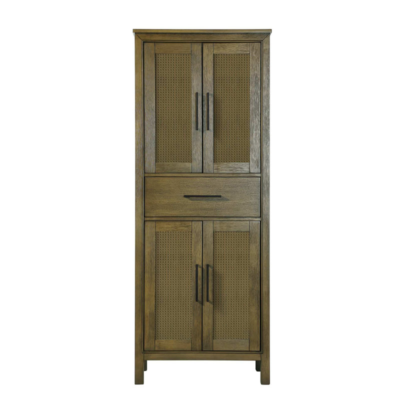 28 Inch Bath Storage Cabinet in Hazel Oak, 72" H x 28" W x 72" D, Hazel Oak