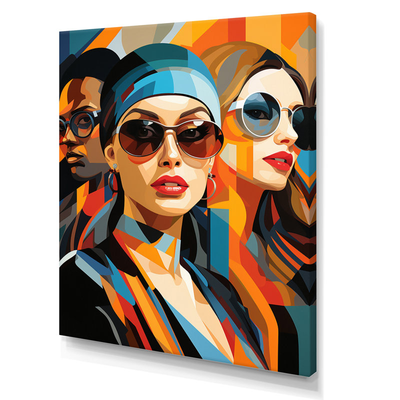 Pop Art Fashion Portrait II - impression sur toile moderne, H 44 po x l 34 po x P 1,5 po, Toile tendue