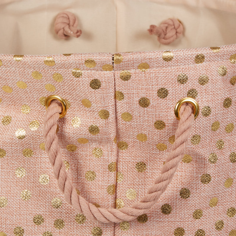 Everly Quinn Fabric Decorative Bin, Millennial Pink