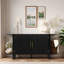 Buffet moderne avec tablettes courbées, grand espace de rangement et tablettes ajustables-689746549