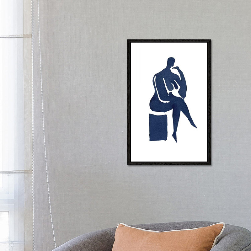 Thoughts 1 Piece Wall Art on Canvas, 66.04cm H x 45.72cm W x 3.81cm D, Black Framed