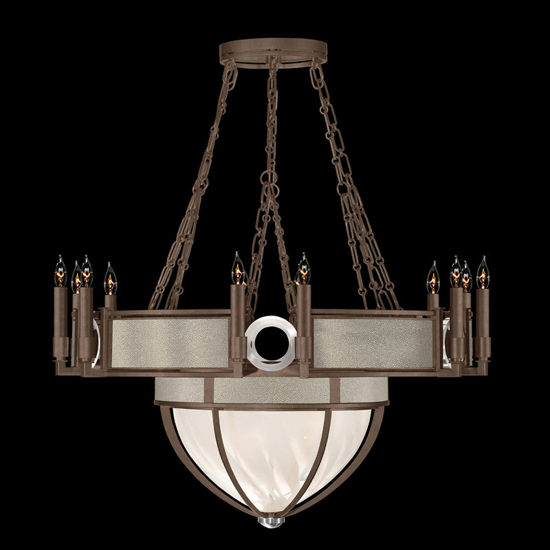 Lustre rond l 35,75 po Mirage, Coco / bronze / nickel