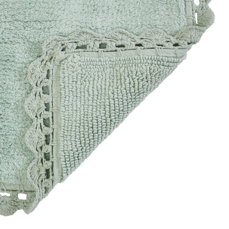 Tapis pour salle de bain en mélange de coton Fromma, Brume