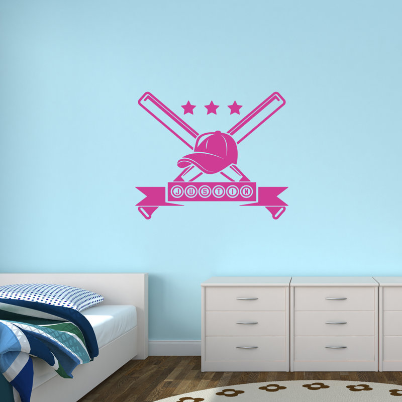 Sports Wall Decal, Yes, Hot Pink