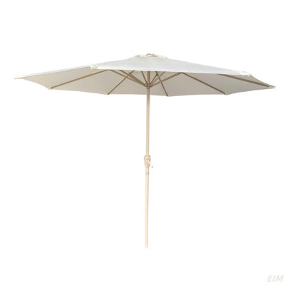 Parasol de marché extérieur robuste de 9 pi (270 cm) avec 8 nervures en acier robustes, auvent résistant aux rayons UV et imperméable pour le jardin, la piscine, la table - sans base (parasol de patio)