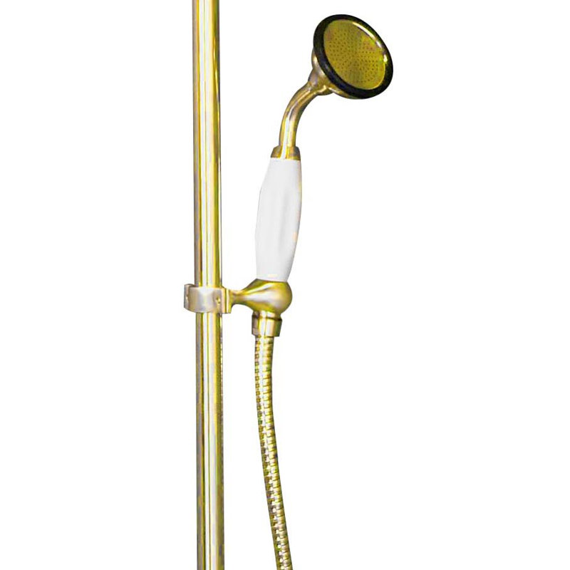 Exposed Thermostatic Shower System and Tub Filler by Strom Living, Supercoat Brass