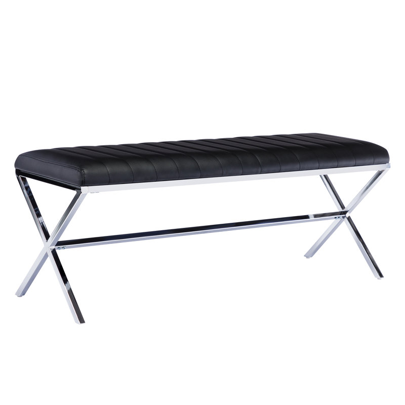 Banc en similicuir Batrina, Noir