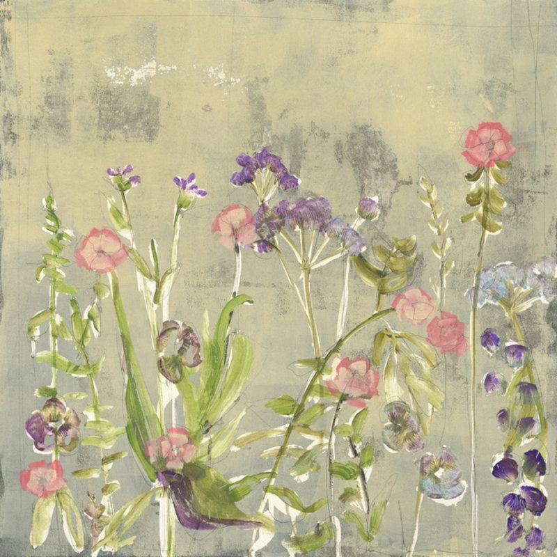 "Floral Illustration 2" par Maeve Harris - impression de photo sur papier, Encadrement doré, H 25 po x l 25 po
