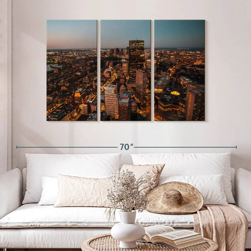 Nicci Busy Boston Skyline, H 32 po x l 50 po