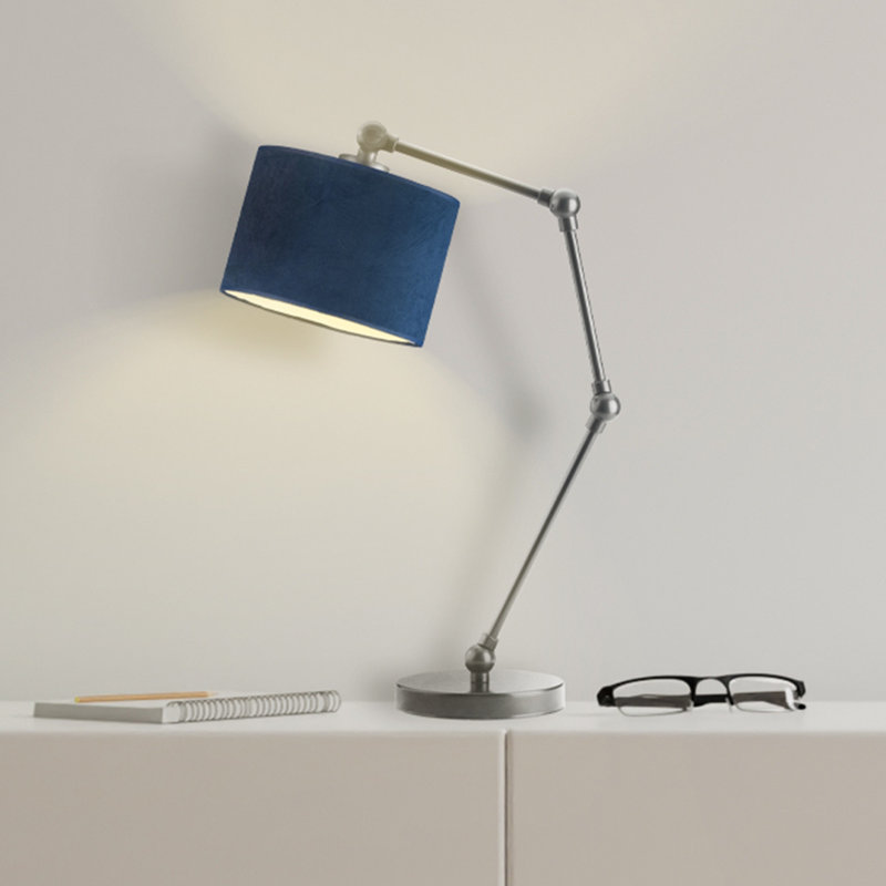 Alirah Adjustable Metal Arched Lamp, White, Gray