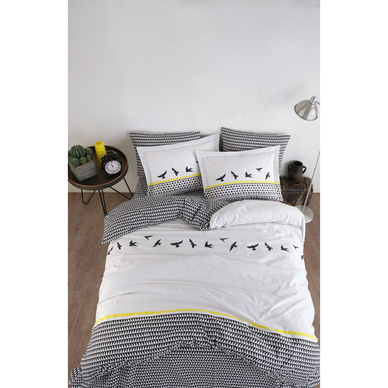 Cotton Striped Duvet Cover Set with Pillowcases, 140 x 200 cm - 1 Pillowcase (60 x 60 cm)