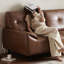 Causeuse-coussin standard en cuir véritable brun-1715846784