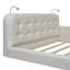 Grand lit plateforme tapissier avec 2 lampes de lecture, blanc