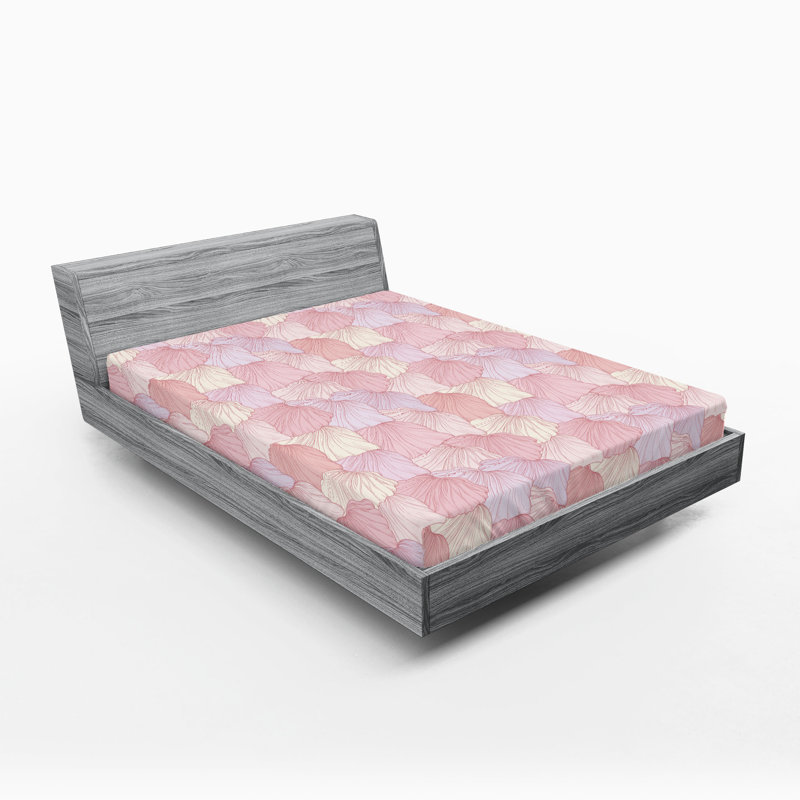 Drap-housse Ambesonne, Drap-housse très grand californien, Mauve pastel / motif abstrait rose pâle