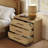 3-Drawer Industrial Wood Nightstand with Metal Handles-1696036355