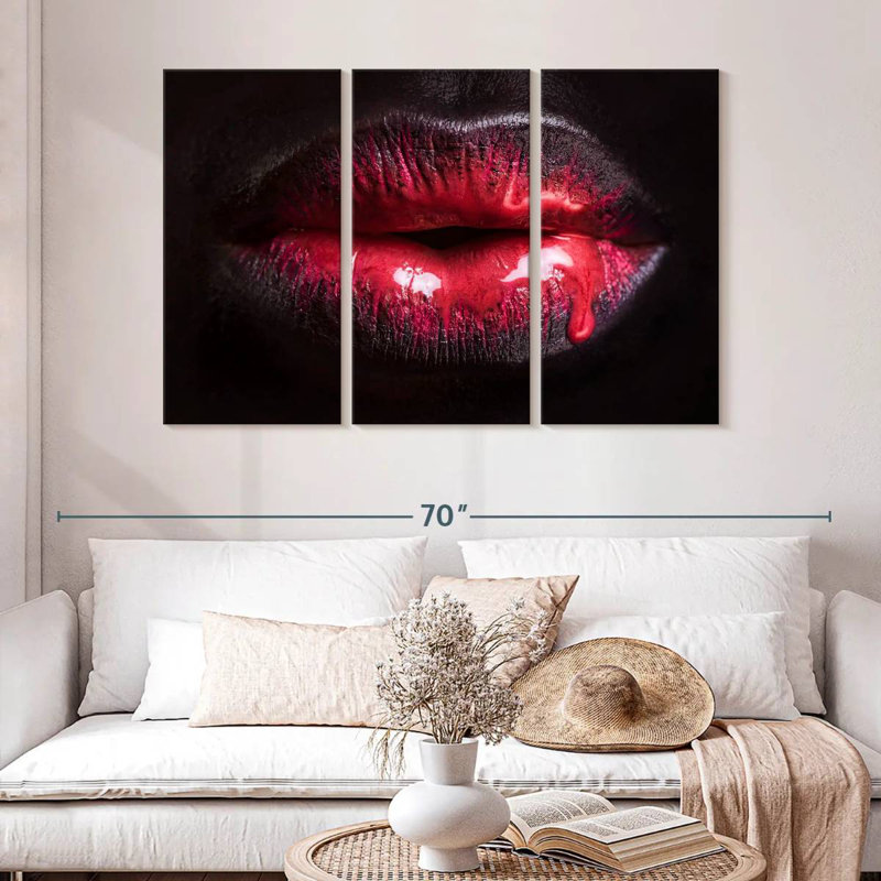 Shuttleworth Red Dripping Lips, 32" H x 50" W