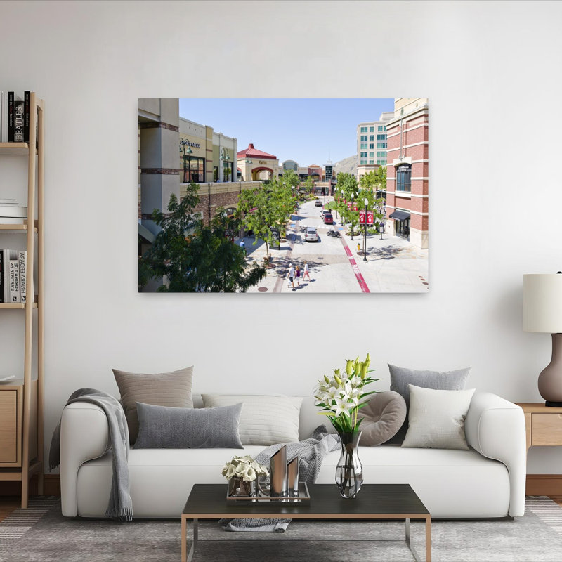Gateway Shopping Center Downtown Salt Lake City Salt Lake City Utah USA by Scott M. Tansey - Wrapped Canvas Print
