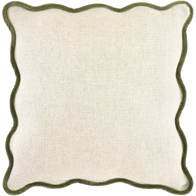 Becki Owens X Livabliss Caliza Accent Pillow, Pillow Cover Only - No Insert, Square 20'', Cream/Green
