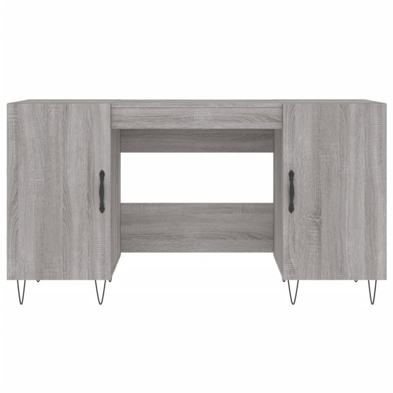 Balnamore Metal Base Writing Desk, Grey Sonoma