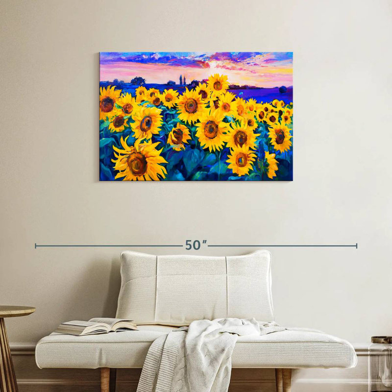 Acrylique floral Alvord, H 24 po x l 36 po