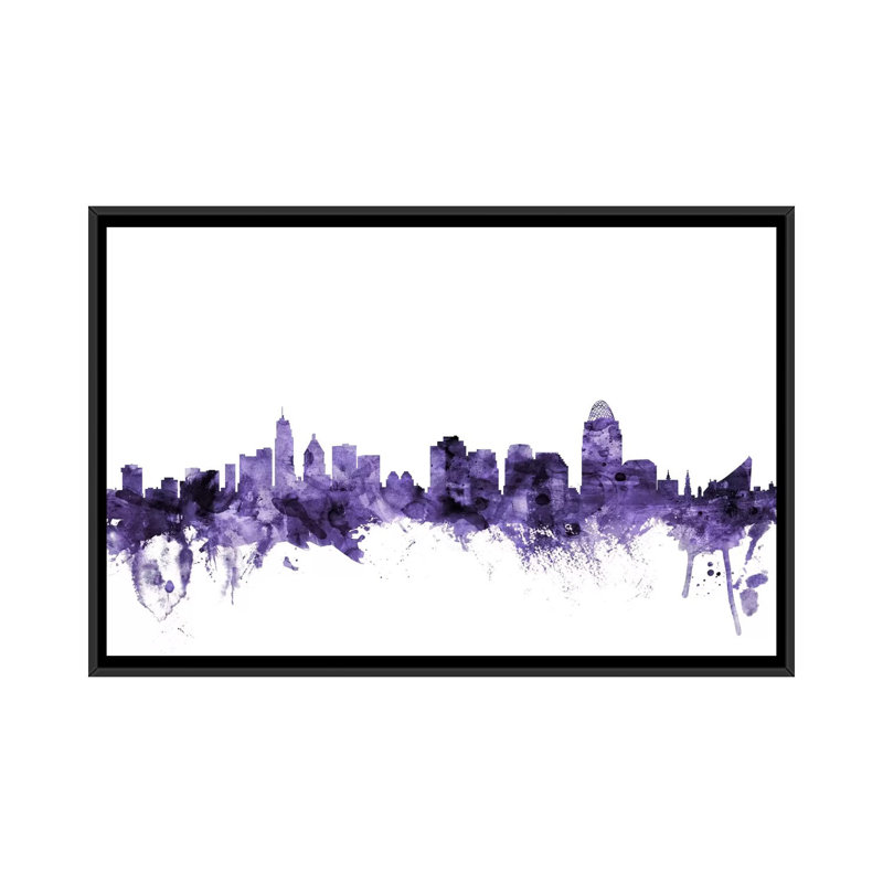« cincinnati, ohio horizon » par michael tompsett, reproduction d’impression sur toile tendue, H 40 po x l 60 po x P 1,5 po
