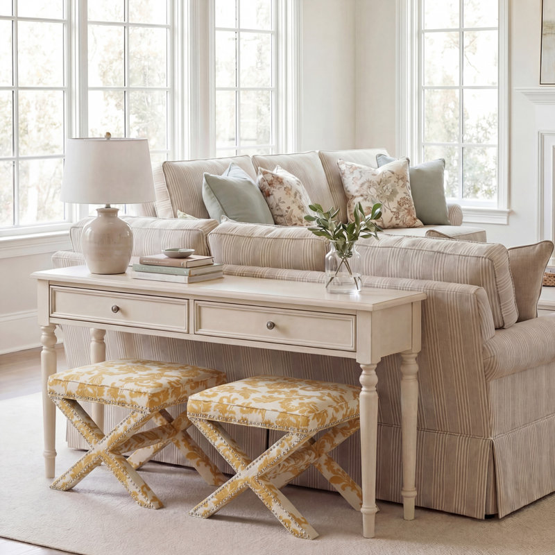 Nixon 20.5" Wide Velvet Square Standard Ottoman, Maize and Beige Print