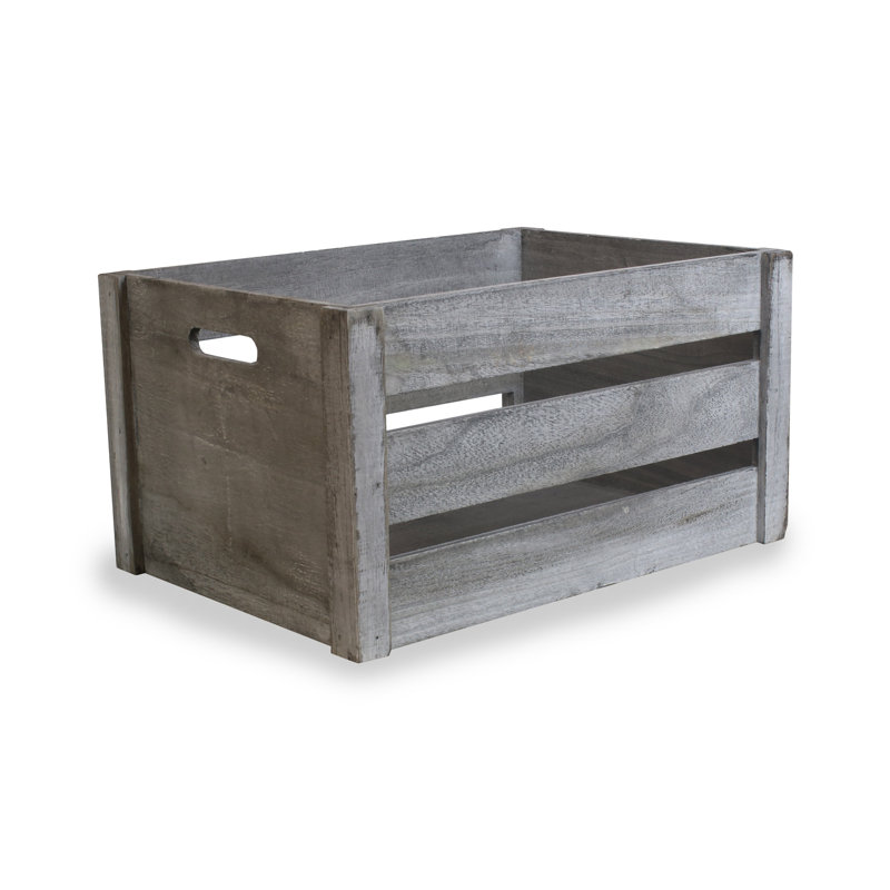 Deep Crate Wood Basket, 30.5cm W x 43cm D