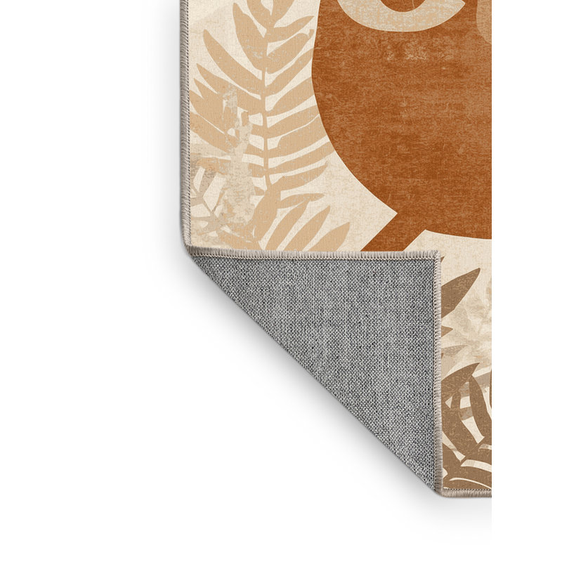 Tapis ombré beige lavable à la machine Pantelia, 4 x 6