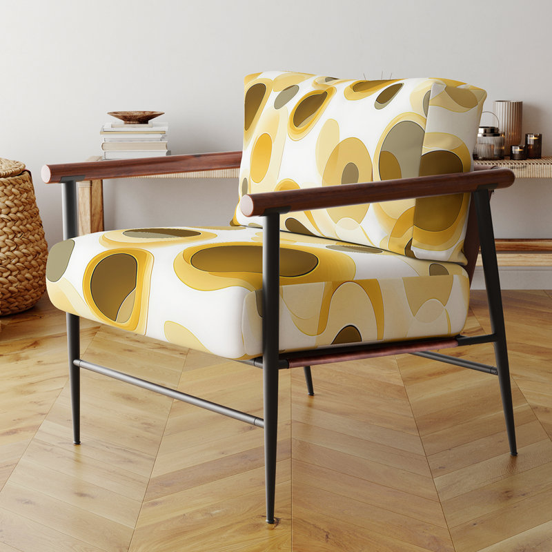 Fauteuil en velours Hulten, Black/Yellow Velvet