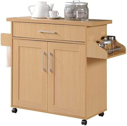 Albizu Wood Kitchen Island, Beech