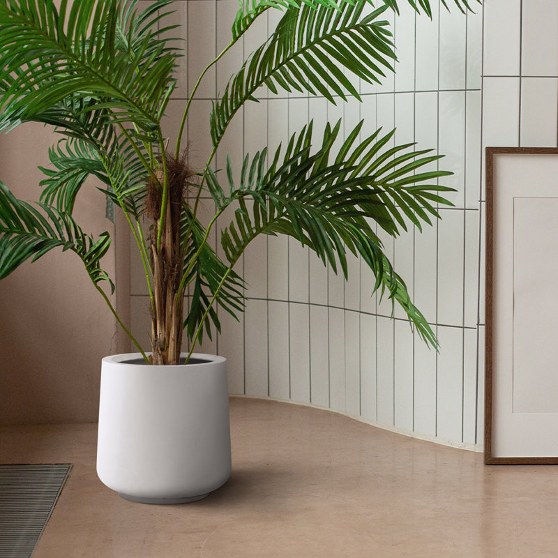 Grand pot à fleurs Brenno, Blanc pur, H 13,4 po x l 13 po x P 13 po