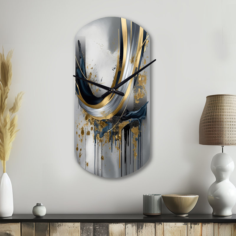 Horloge de forme abstraite en forme de V en marbre, Petit