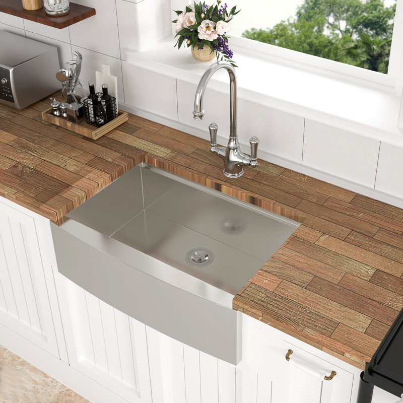 33 Farmhouse Sink Workstation - Kitchen Sink Stainless Steel 16 Gauge Apron Front Kitchen Sink