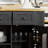53.2-Inch Large Kitchen Island 2-Piece Set: Folding Tabletop, Outlet Socket, Inside Door Storage Shelf, 5-Wheel Trolley, 5 Side Shelves, Kitchen Suitable, Black, Stool Not Included-1760446995