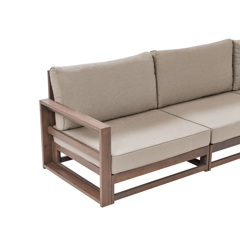 Crystell 4 - Person Seating Group with Cushions, Dark Brown