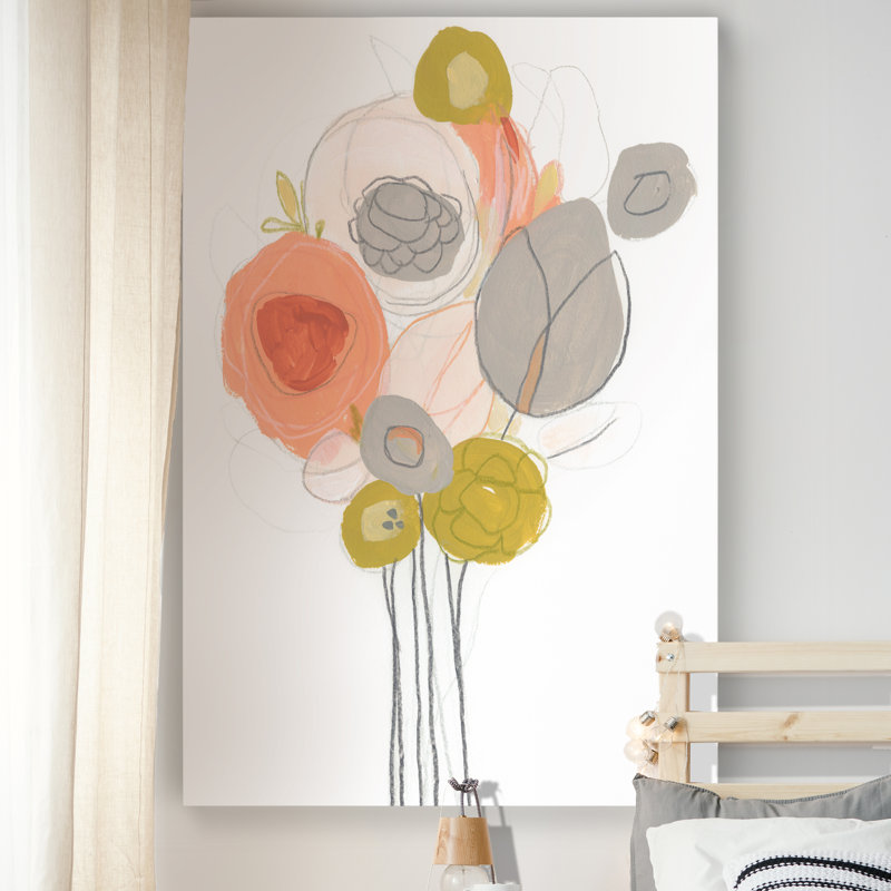 Wildflower Contour I '- reproduction d'art sur toile, H 32 po x l 24 po x P 1 po, Toile tendue