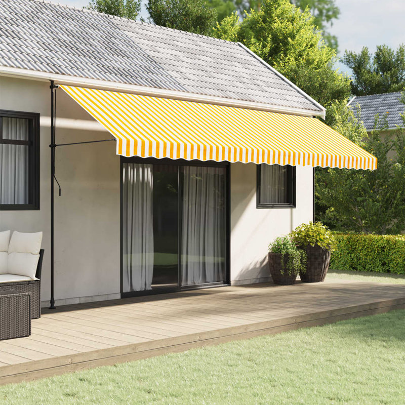 Replacement Fabric For Awning Valance, Yellow/White, Striped, 480cm W x 20cm D